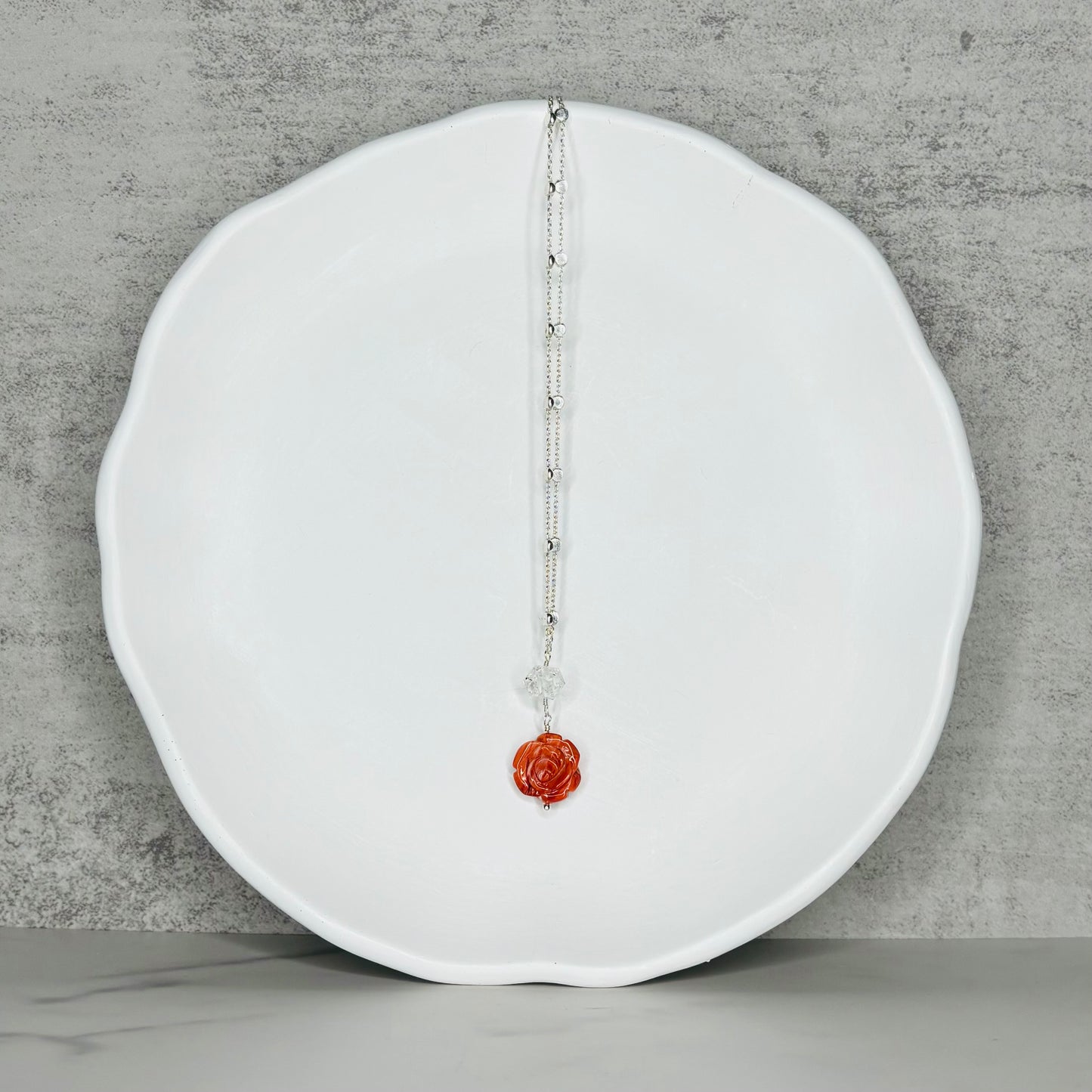 Spiny Oyster Flower Pendant Necklace