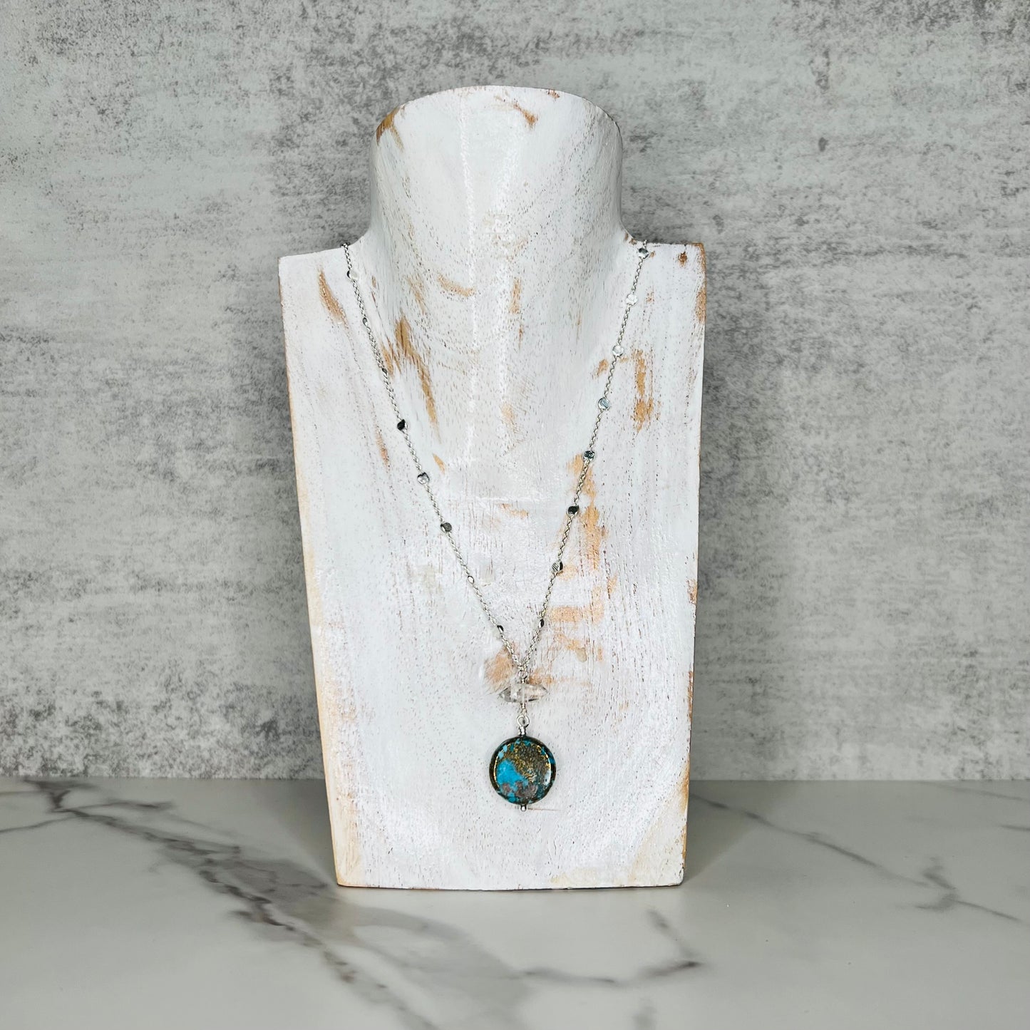 Turquoise Coin Pendant Necklace