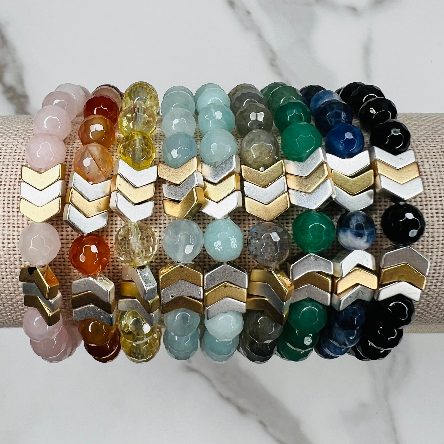 Faceted Gemstone Bracelets