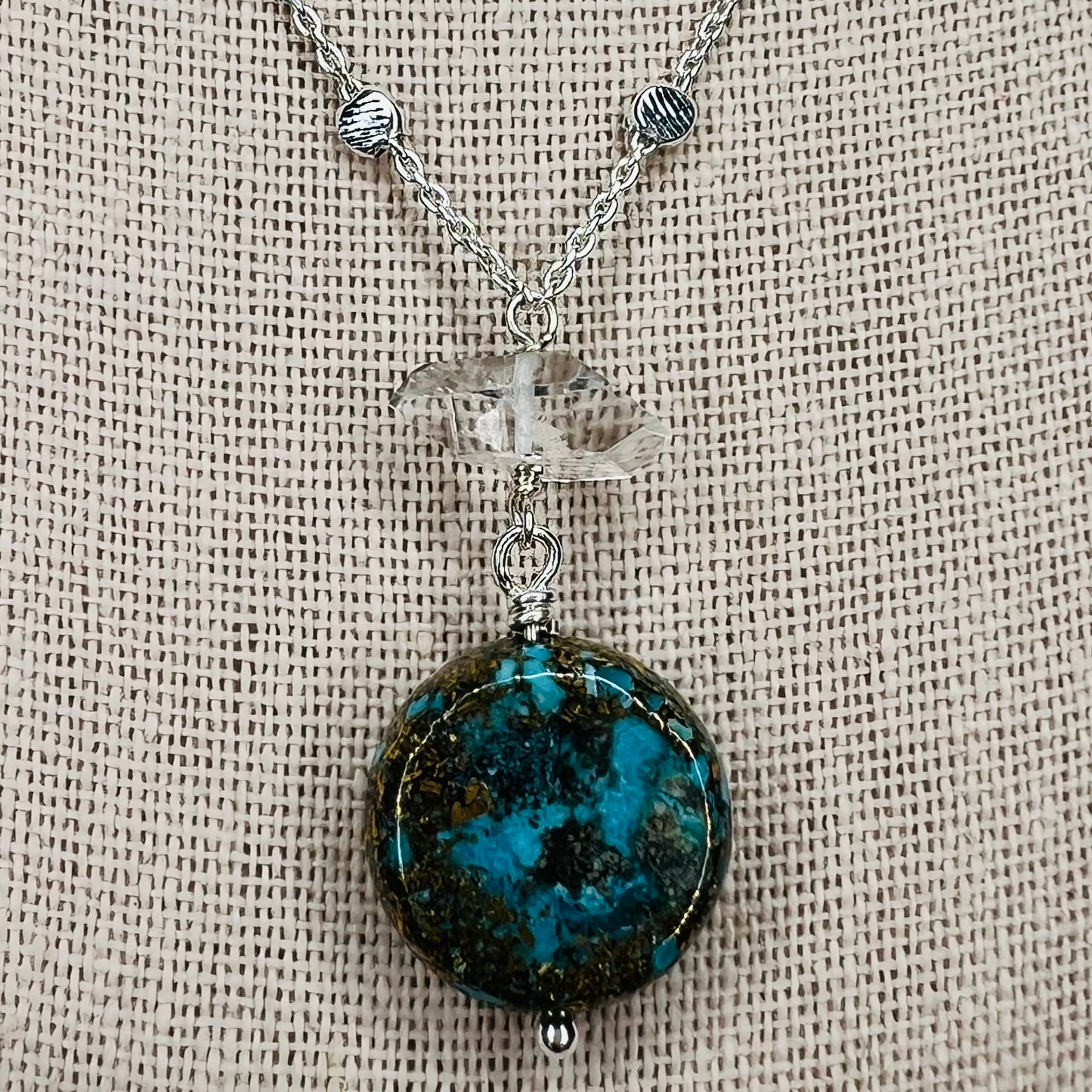 Turquoise Coin Pendant Necklace