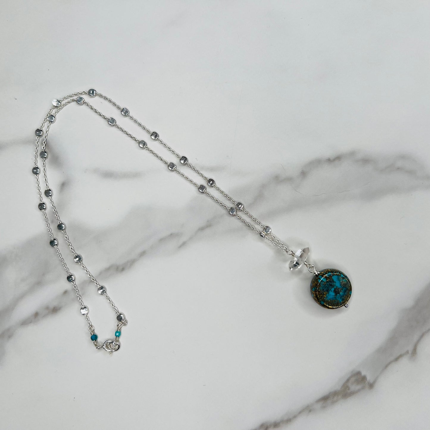 Turquoise Coin Pendant Necklace