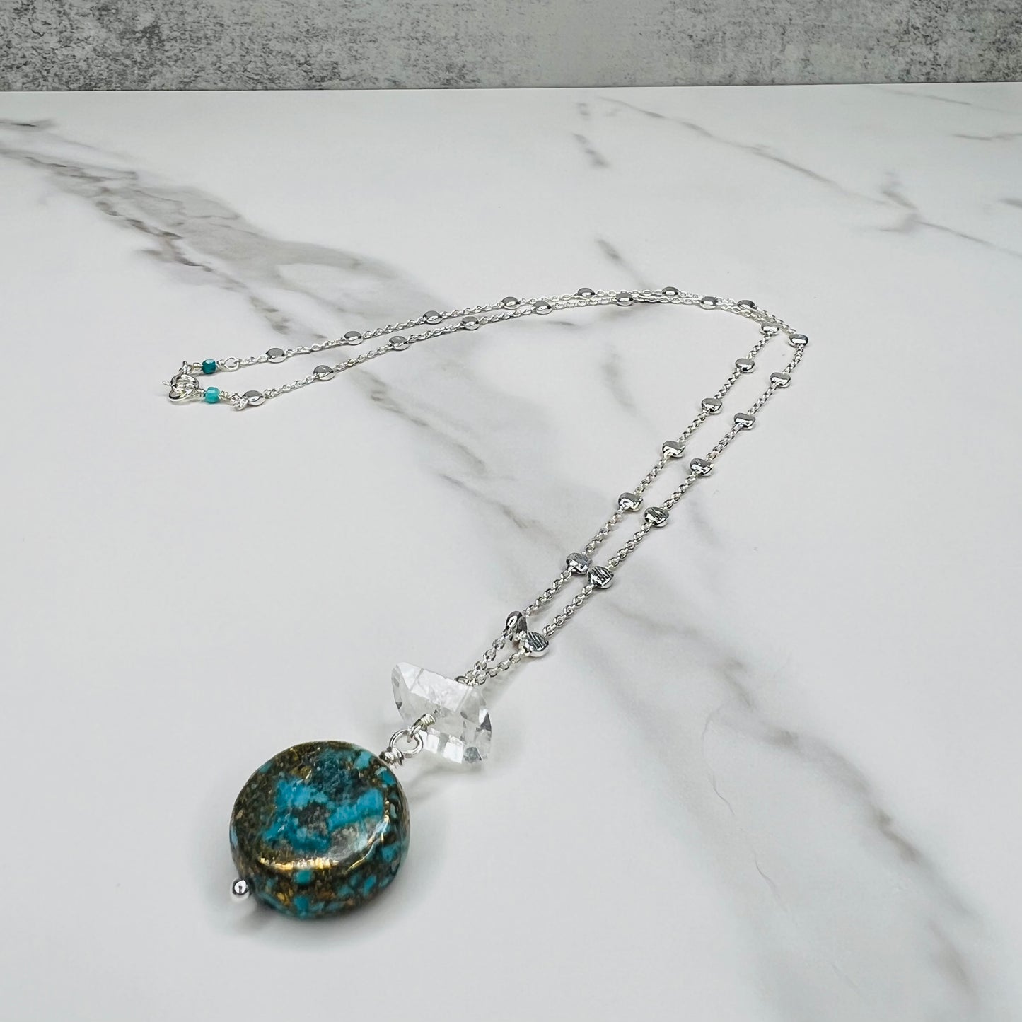 Turquoise Coin Pendant Necklace